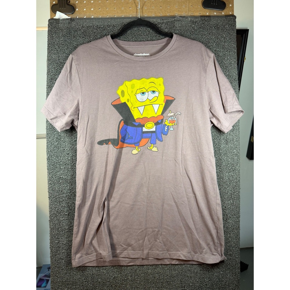 Nickelodeon T-Shirt Mens Large Mauve Spongebob Vampire Dracula Halloween Graphic